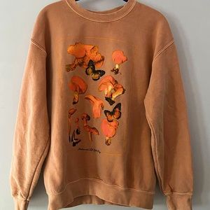Mushroom and butterfly PacSun crewneck